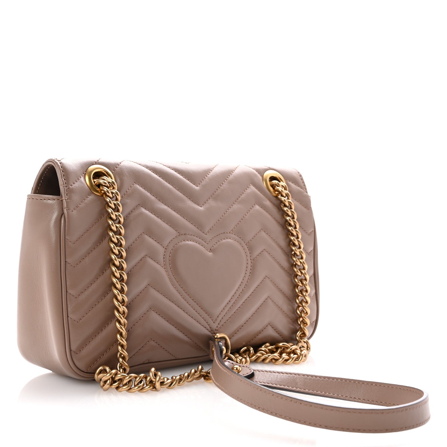 Gucci Calfskin Matelasse Small GG Marmont Shoulder Bag Porcelain Rose 3 of 10