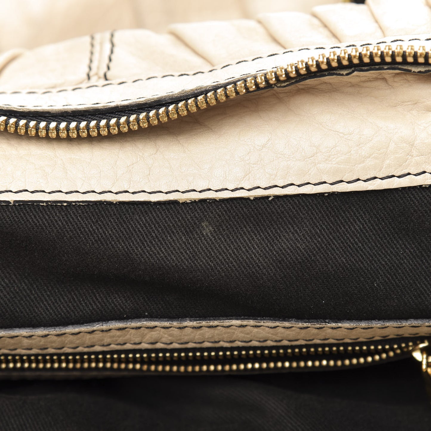 Lambskin Pleated Studded Maizeon Tote Beige