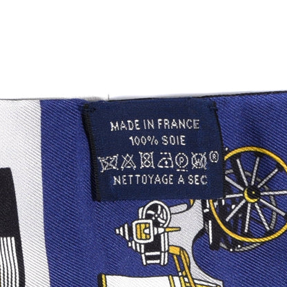 Hermes Silk Les Voitures Exquises Twilly Marine Gris Gold 2 of 4