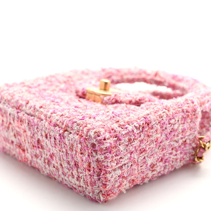 Chanel Tweed Quilted Mini Nano Kelly Shopper Pink 10 of 10