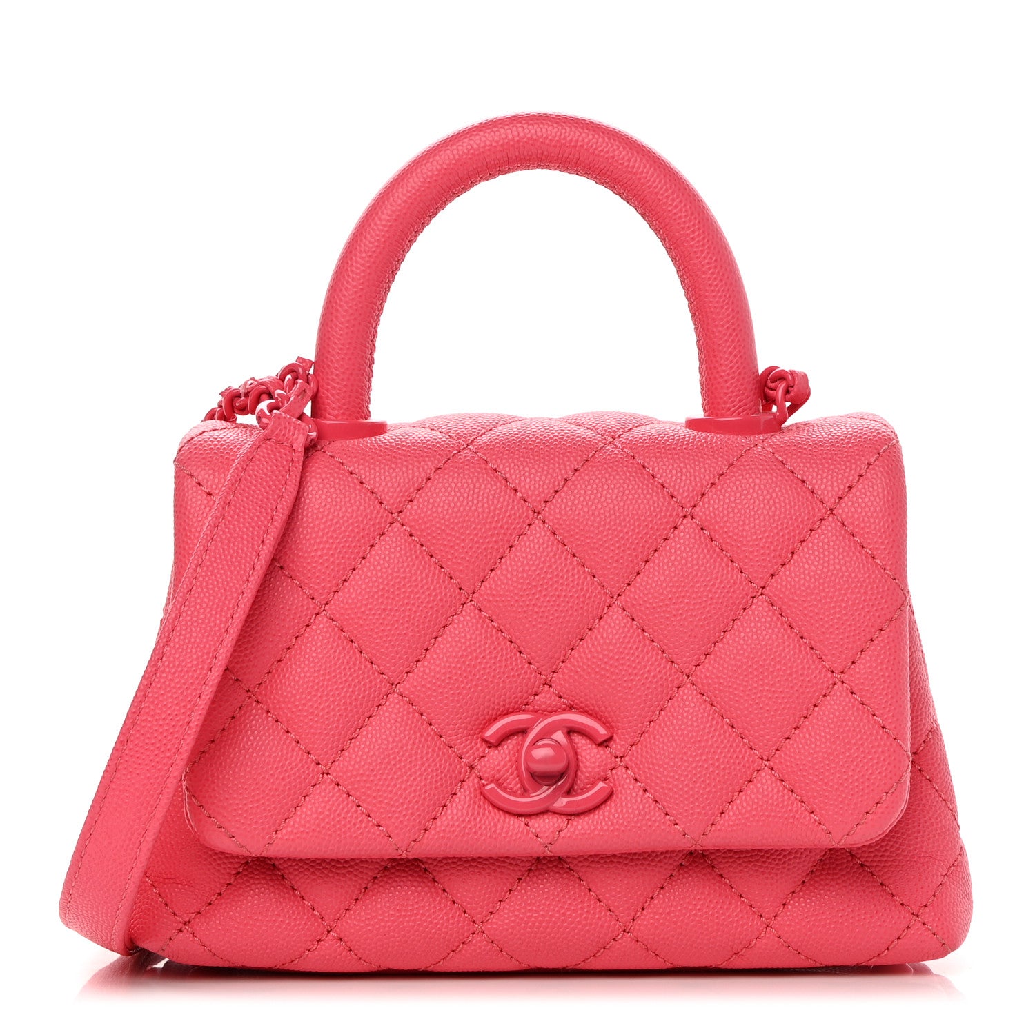 Chanel Caviar Quilted Incognito Extra Mini Coco Handle Flap Pink 1 of 12