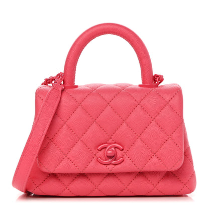 Chanel Caviar Quilted Incognito Extra Mini Coco Handle Flap Pink 1 of 12