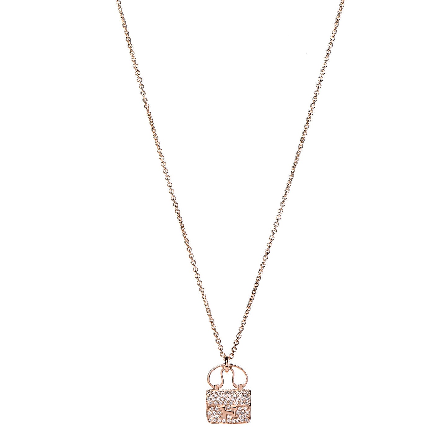 18K Rose Gold Diamond Constance Amulette Pendant Necklace