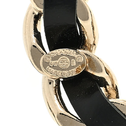 Chanel Lambskin Crystal Chain CC Charms Brooch Black Gold 3 of 5