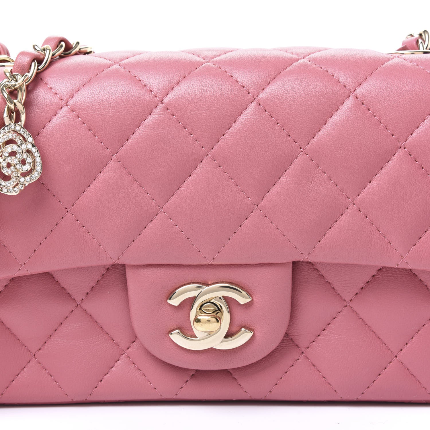 Chanel Lambskin Quilted Valentine Charms Mini Rectangular Flap Pink 9 of 10
