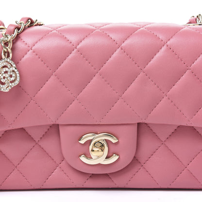Chanel Lambskin Quilted Valentine Charms Mini Rectangular Flap Pink 9 of 10