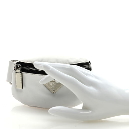 Prada Tessuto Nylon Travel Saffiano Metal Triangle Logo Mini Arm Pouch White 2 of 6