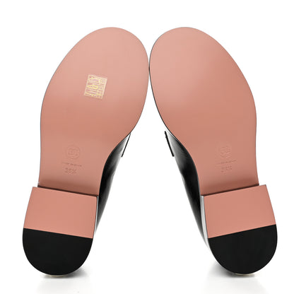 Chanel Shiny Crumpled Calfskin CC Loafers 36.5 Black 6 of 9