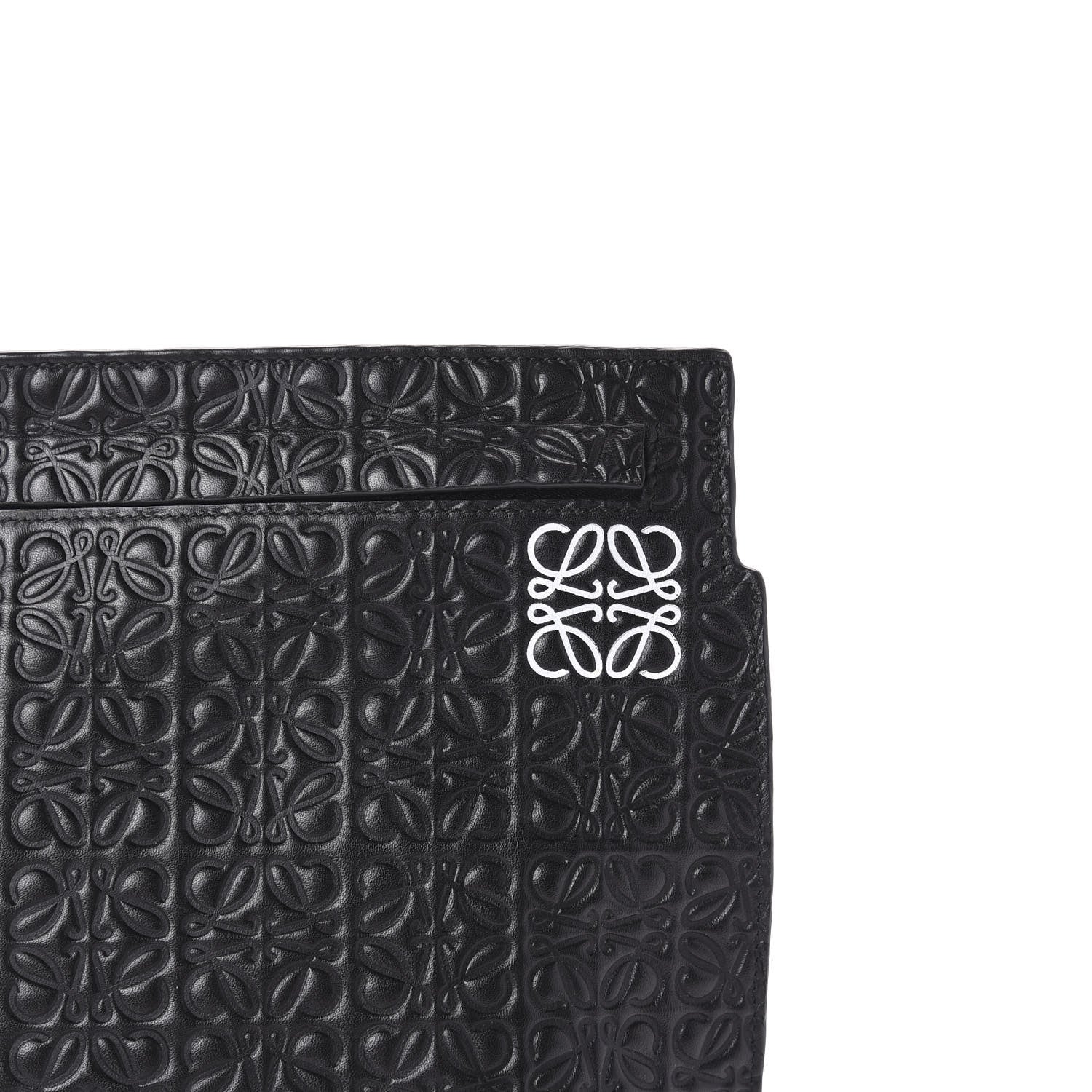 Loewe Calfskin Embossed Repeat T Pouch Black 10 of 10