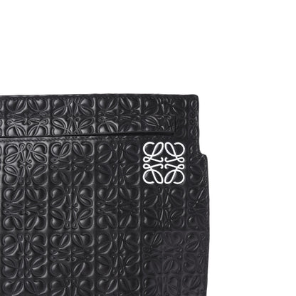 Loewe Calfskin Embossed Repeat T Pouch Black 10 of 10