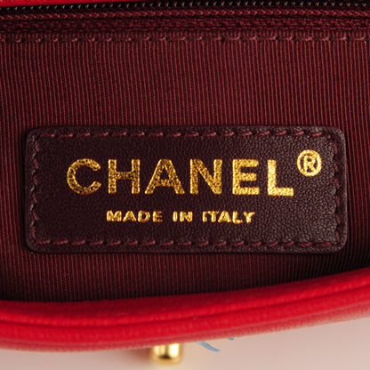 Chanel Iridescent Sheepskin Quilted Small Vintage Mademoiselle Flap Red 7 of 9