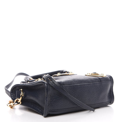Balenciaga Chevre Gold Metallic Edge Hardware Nano City Bleu Nuit Dark Sea 3 of 8