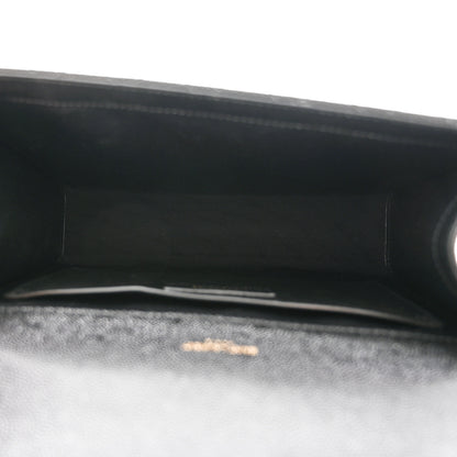 Saint Laurent Grain De Poudre Textured Mixed Matelasse Triquilt Medium Monogram Satchel Black 5 of 10