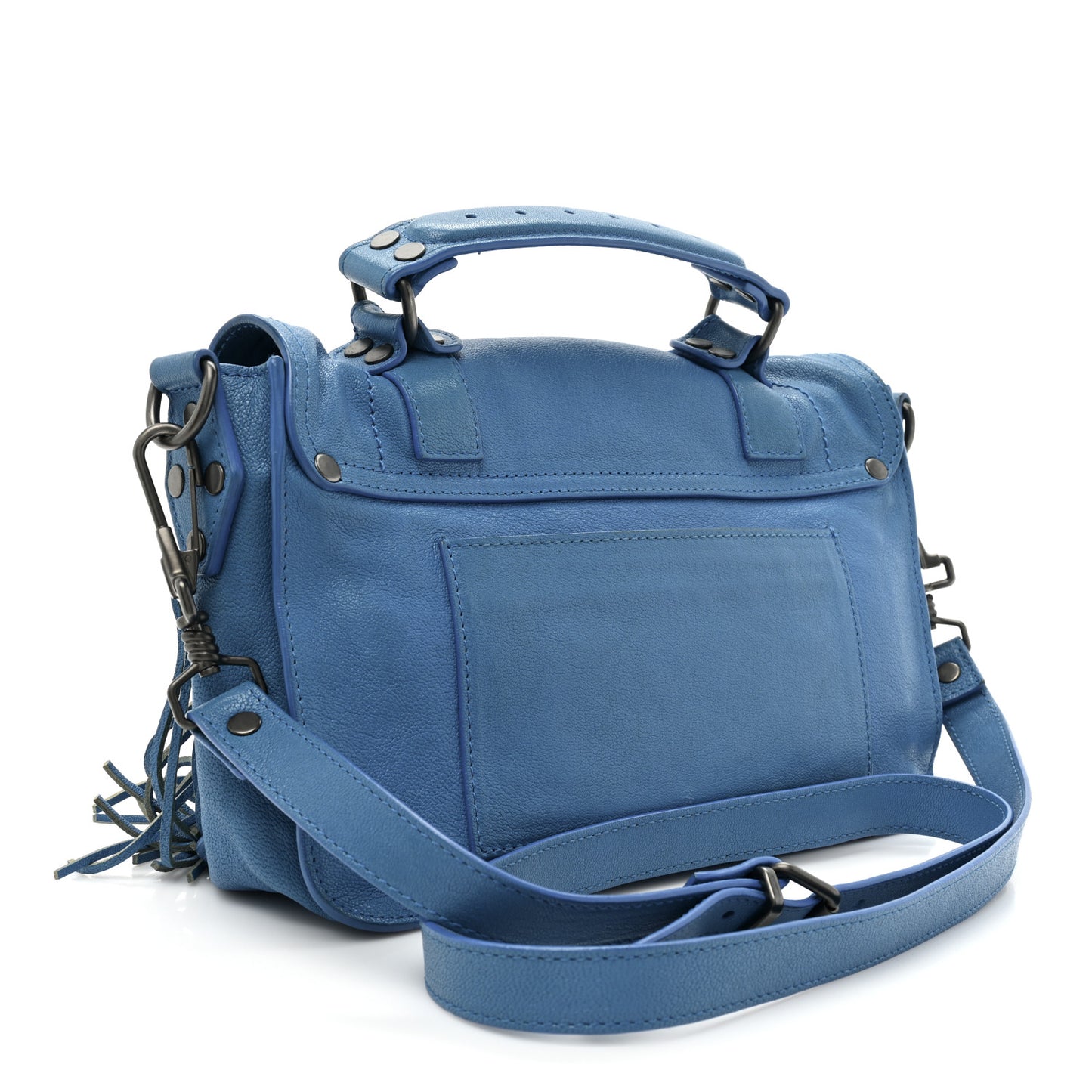 Lambskin Fringe PS1 Crossbody Pouch Cobalt Blue