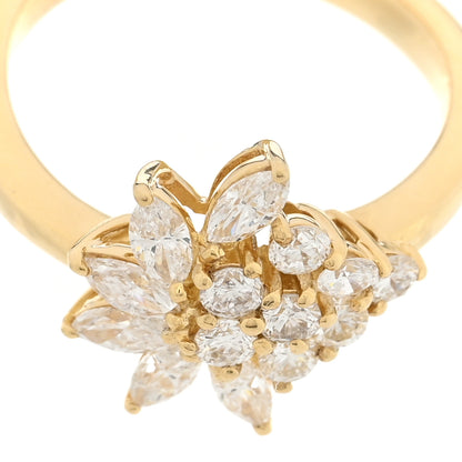 Parker & West by FASHIONPHILE 18K Yellow Gold Diamond .73ctw Flower Band Ring 47 4 7 of 10
