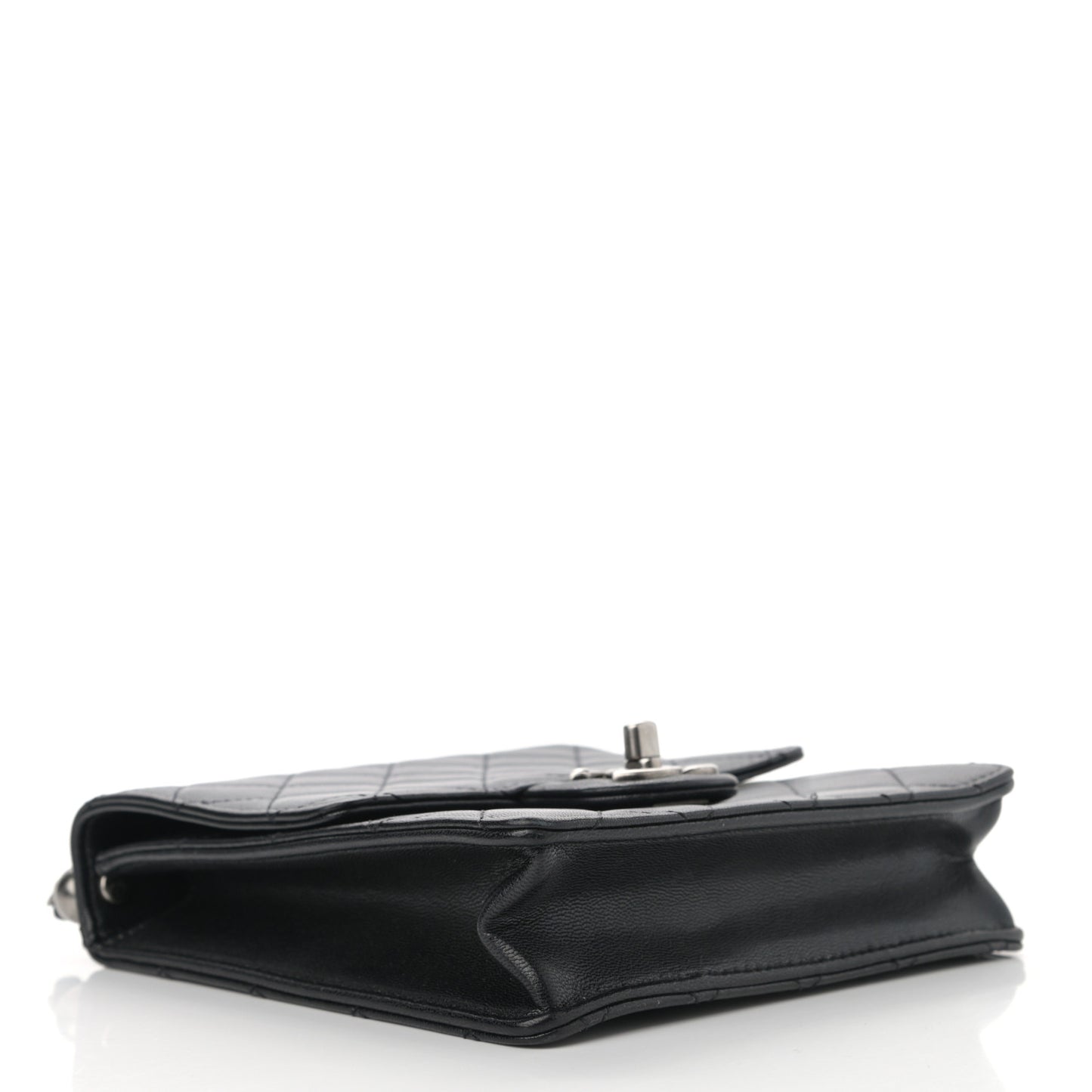 Goatskin Quilted Acrylic Beads Flap Black