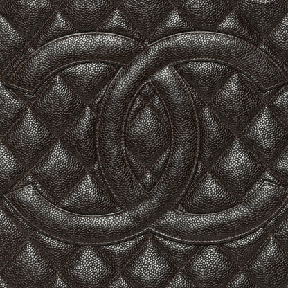 Chanel Caviar Quilted Medallion Tote Dark Brown 8 of 10
