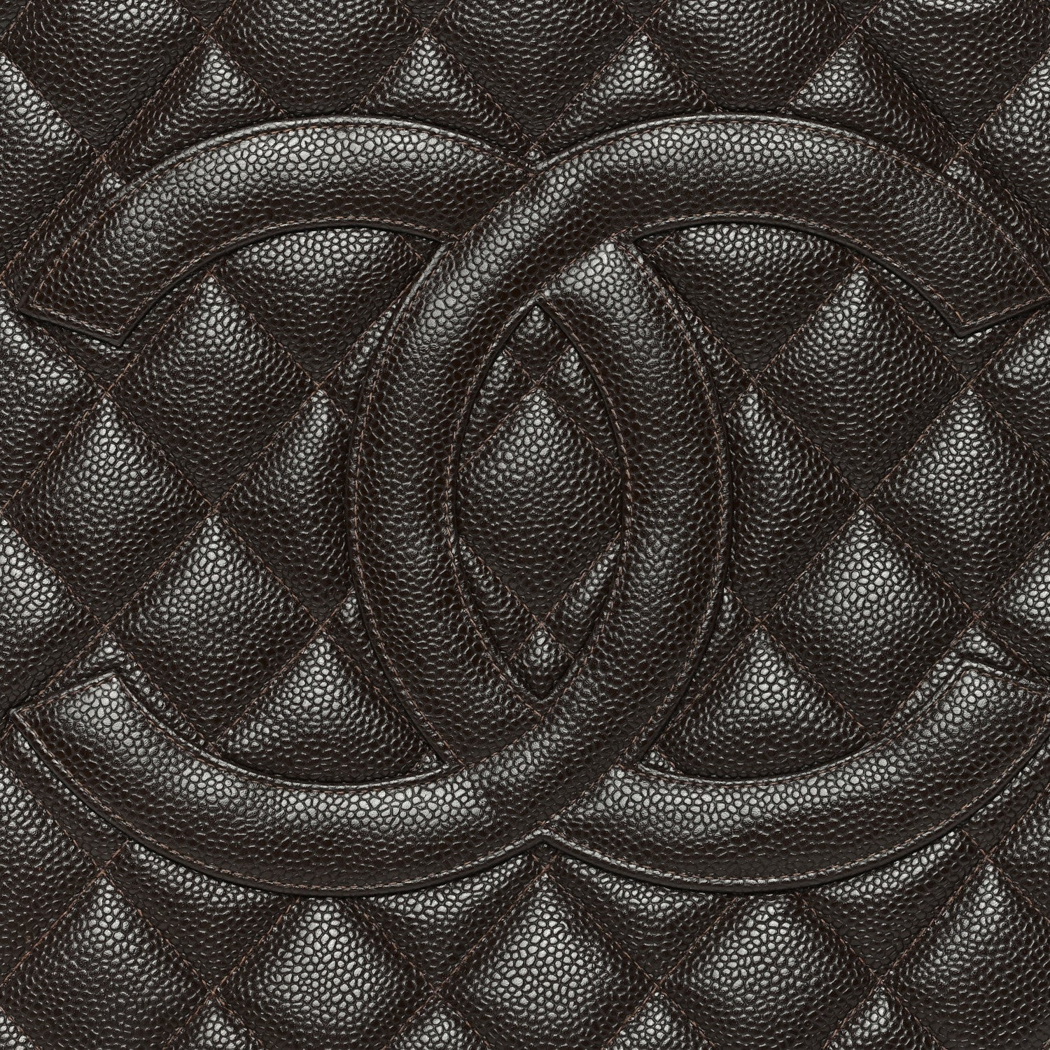 Chanel Caviar Quilted Medallion Tote Dark Brown 8 of 10