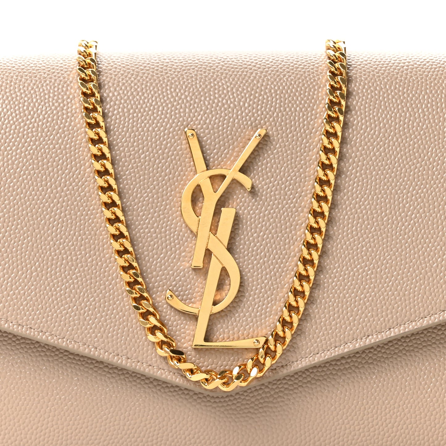 Grain De Poudre Monogram Uptown Chain Wallet Dark Beige