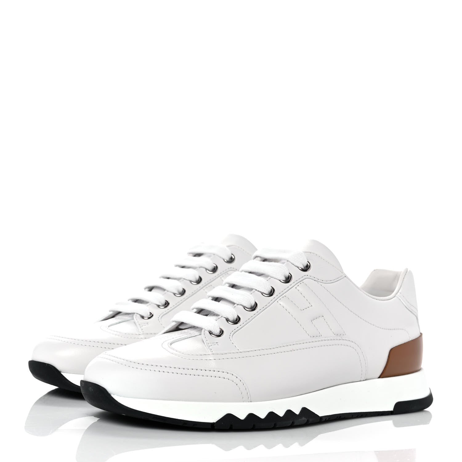 Hermes Calfskin Womens Trail Sneakers 38 White 3 of 7