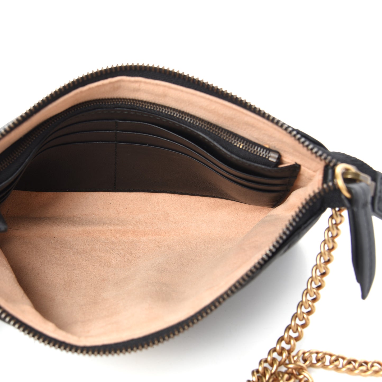 Calfskin Matelasse Mini GG Marmont Chain Bag Black