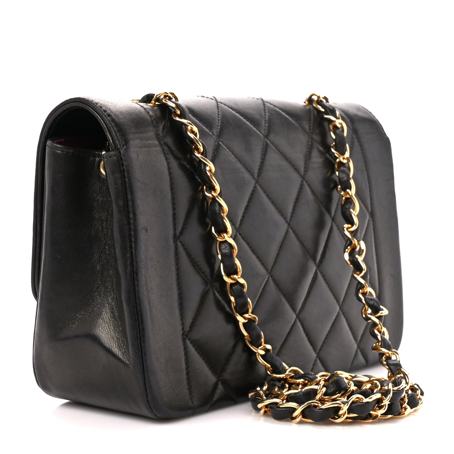 Lambskin Quilted Small Single Flap Black