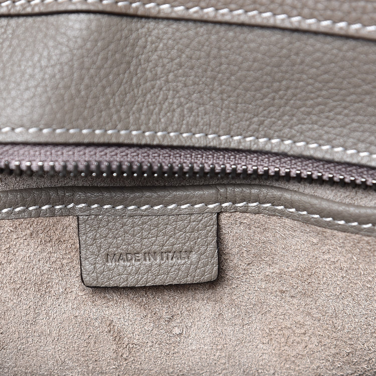 Celine Drummed Calfskin Nano Luggage Souris 7 of 10