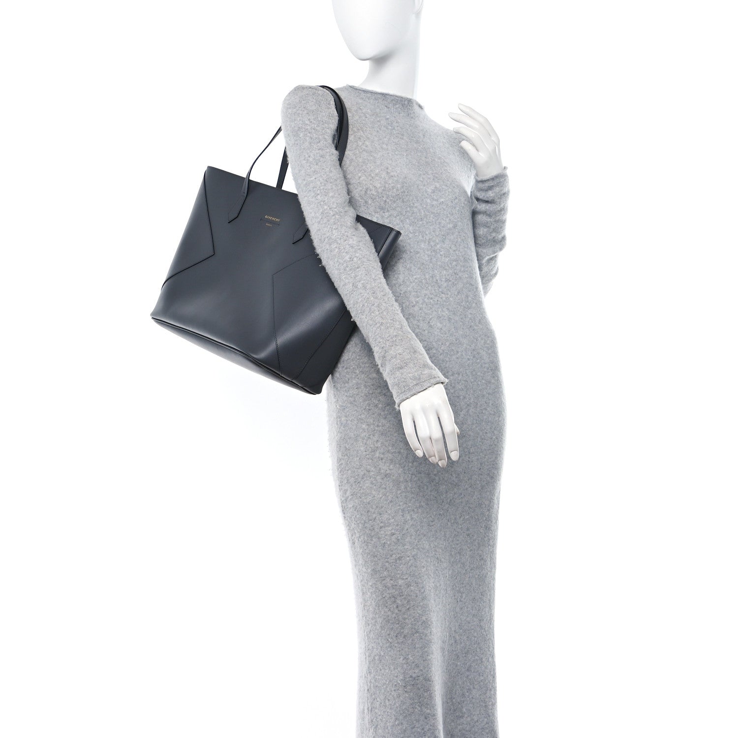 Givenchy Smooth Calfskin Wing Shopper Tote Grey White 2 of 12