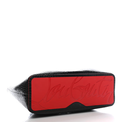 Christian Louboutin Calfskin Crocodile Embossed Spikes Large Cabarock Black 4 of 8