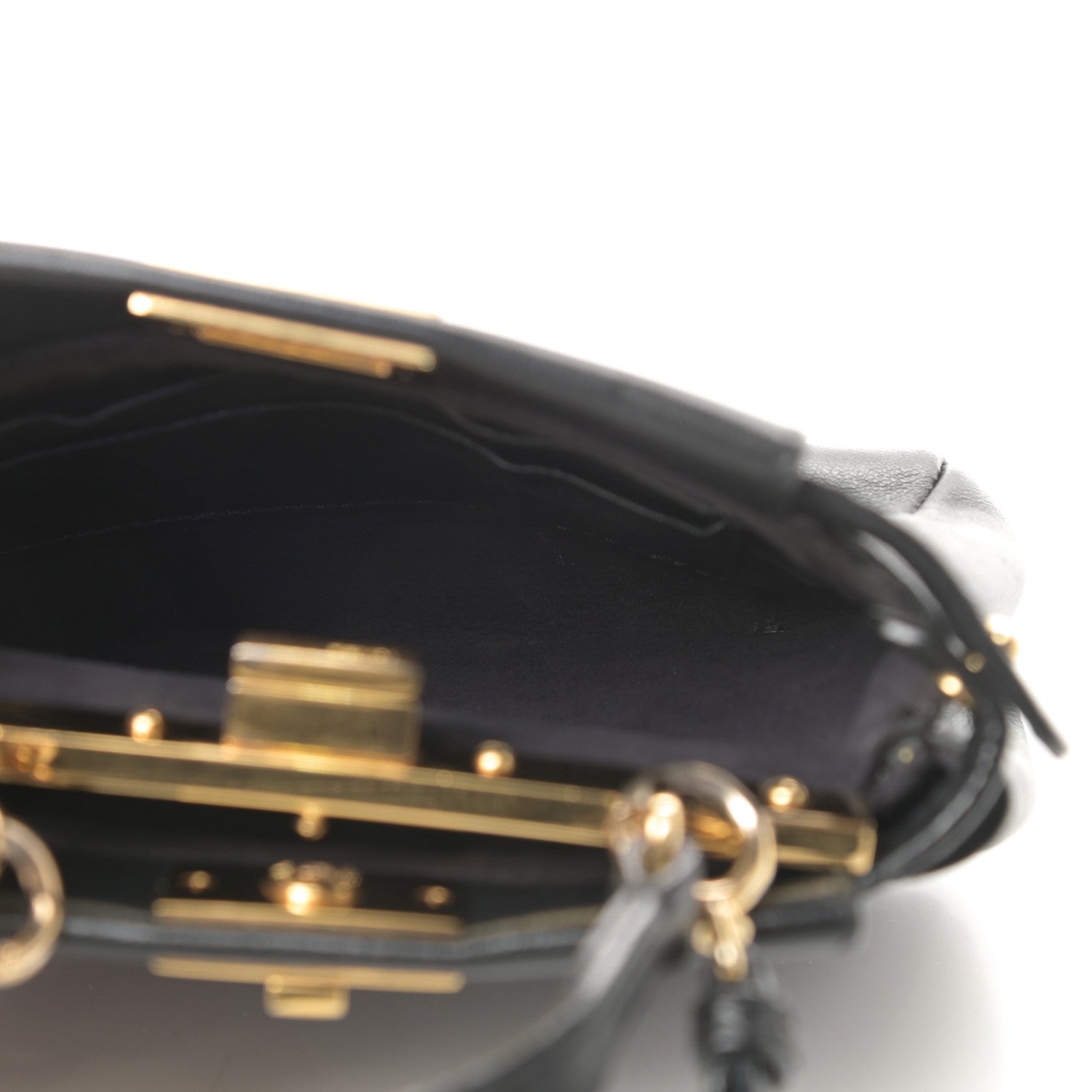 Fendi Nappa Micro Peekaboo Iconic Satchel Black 6 of 14