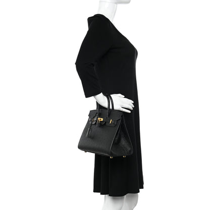 Hermes Ostrich Birkin Sellier 25 Black 2 of 11