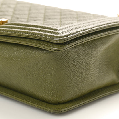 Chanel Caviar Quilted New Medium Boy Flap Khaki 10 of 11