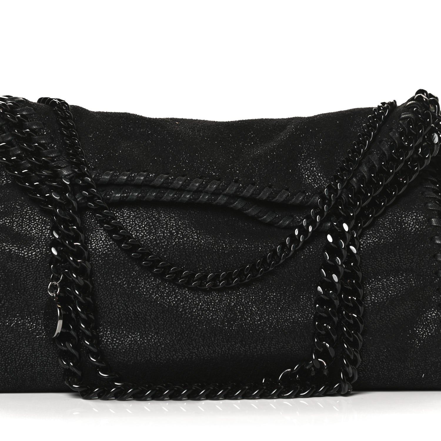 Stella McCartney Shaggy Deer Mini Falabella Fold Over Tote Black 7 of 12