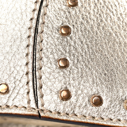 Gucci Metallic Calfskin Studded Horsebit Clutch Bag Gold 14 of 17