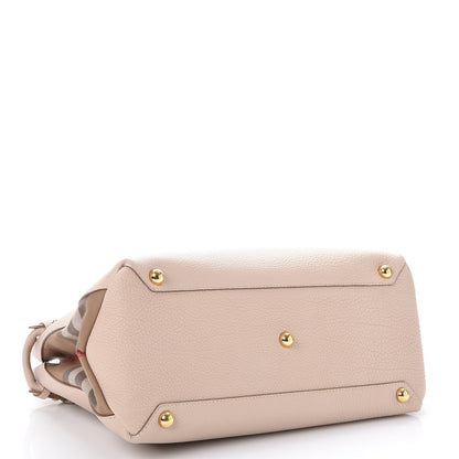 Burberry Derby Calfskin House Check Medium Banner Tote Beige 4 of 11