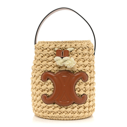 Celine Raffia Calfskin Drawstring Teen Natural Tan 1 of 9
