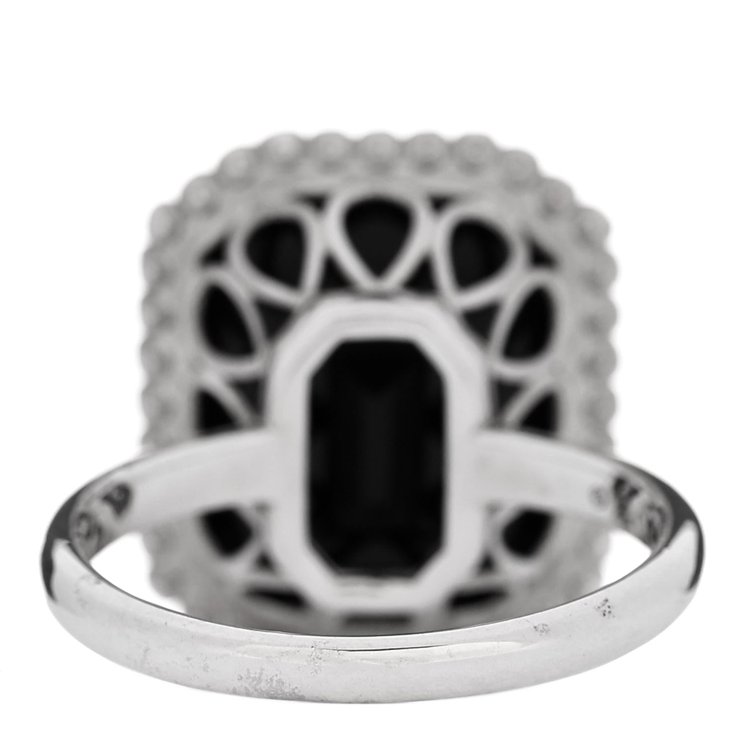 Tiffany Sterling Silver Black Onyx Ziegfeld Daisy Ring 55 7.25 5 of 7