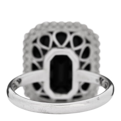 Tiffany Sterling Silver Black Onyx Ziegfeld Daisy Ring 55 7.25 5 of 7