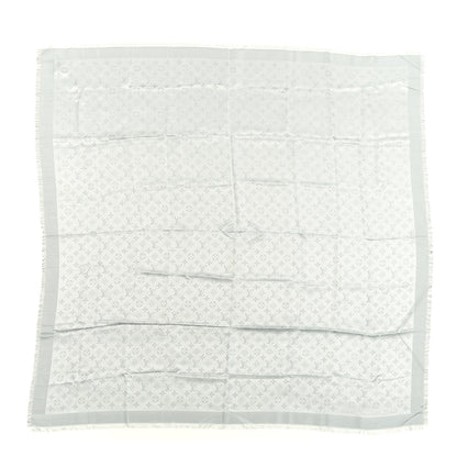Louis Vuitton Silk Lurex Wool Monogram Shine Shawl Glacier 1 of 4