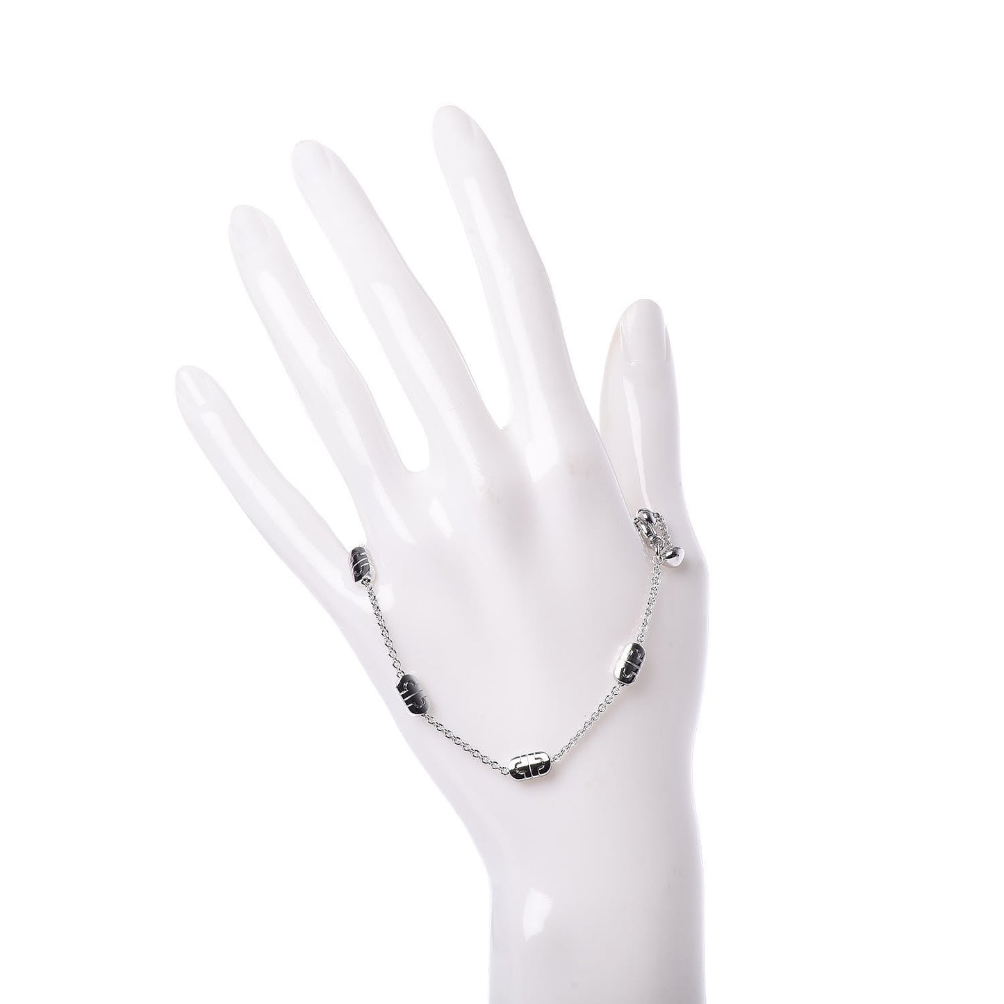 18K White Gold Parentesi Chain Bracelet