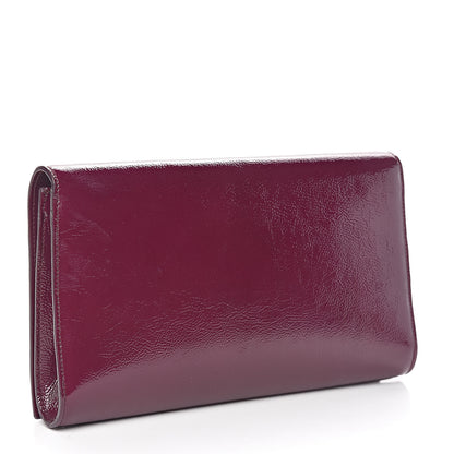 Saint Laurent Textured Patent Monogram Large Belle De Jour Clutch Purple 3 of 14