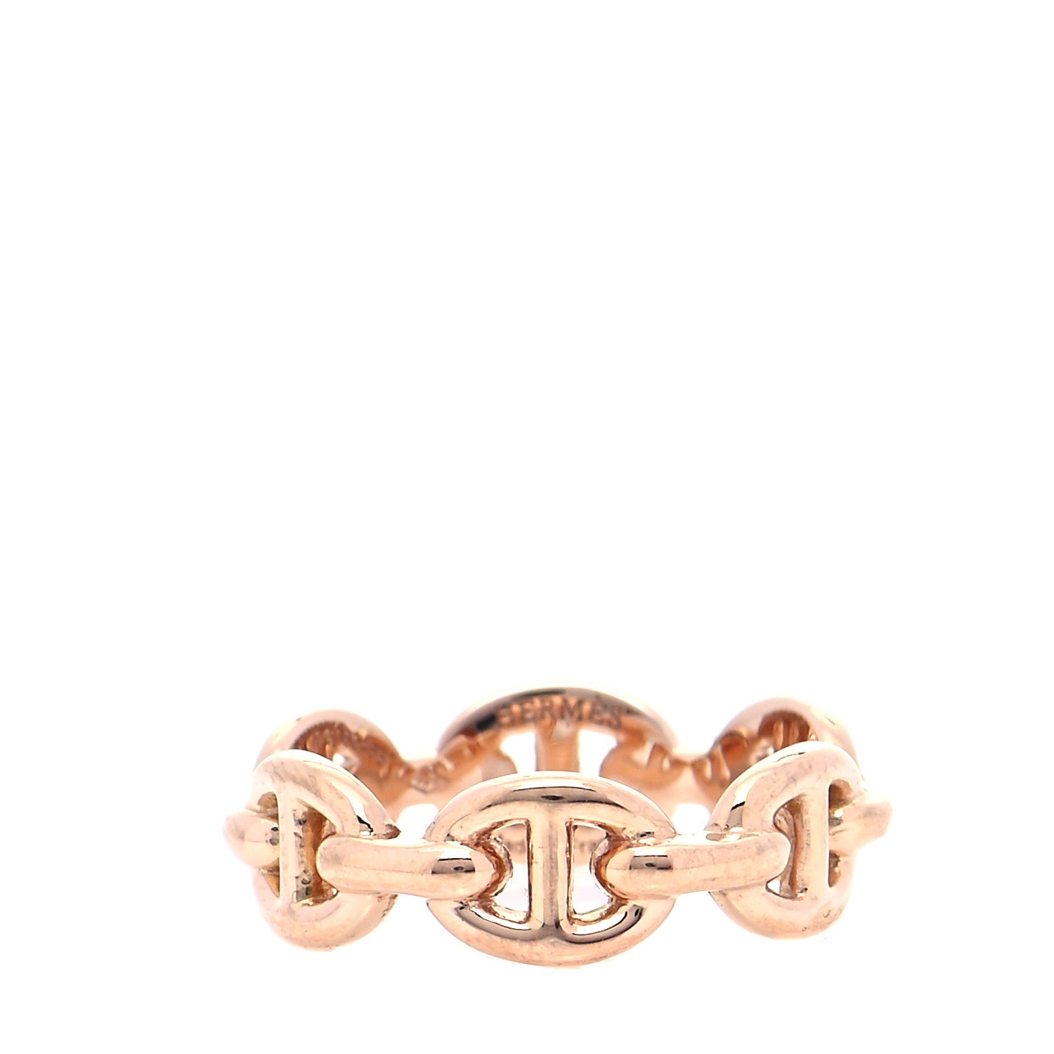 Hermes 18K Rose Gold PM Chaine D'Ancre Enchainee Ring 49 4.75 3 of 6