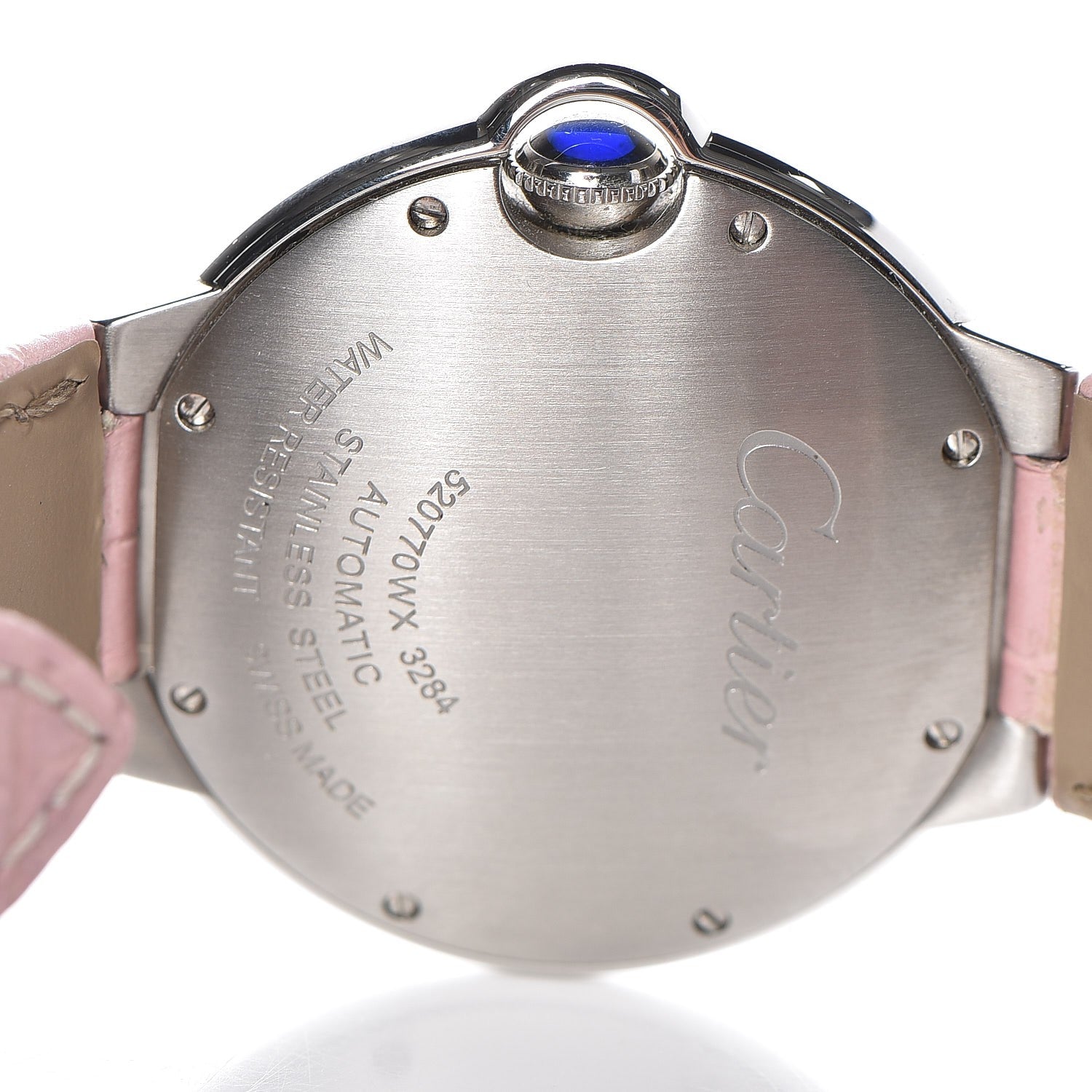 Cartier Stainless Steel Alligator 33mm Ballon Bleu De Cartier Automatic Watch Pink 5 of 12