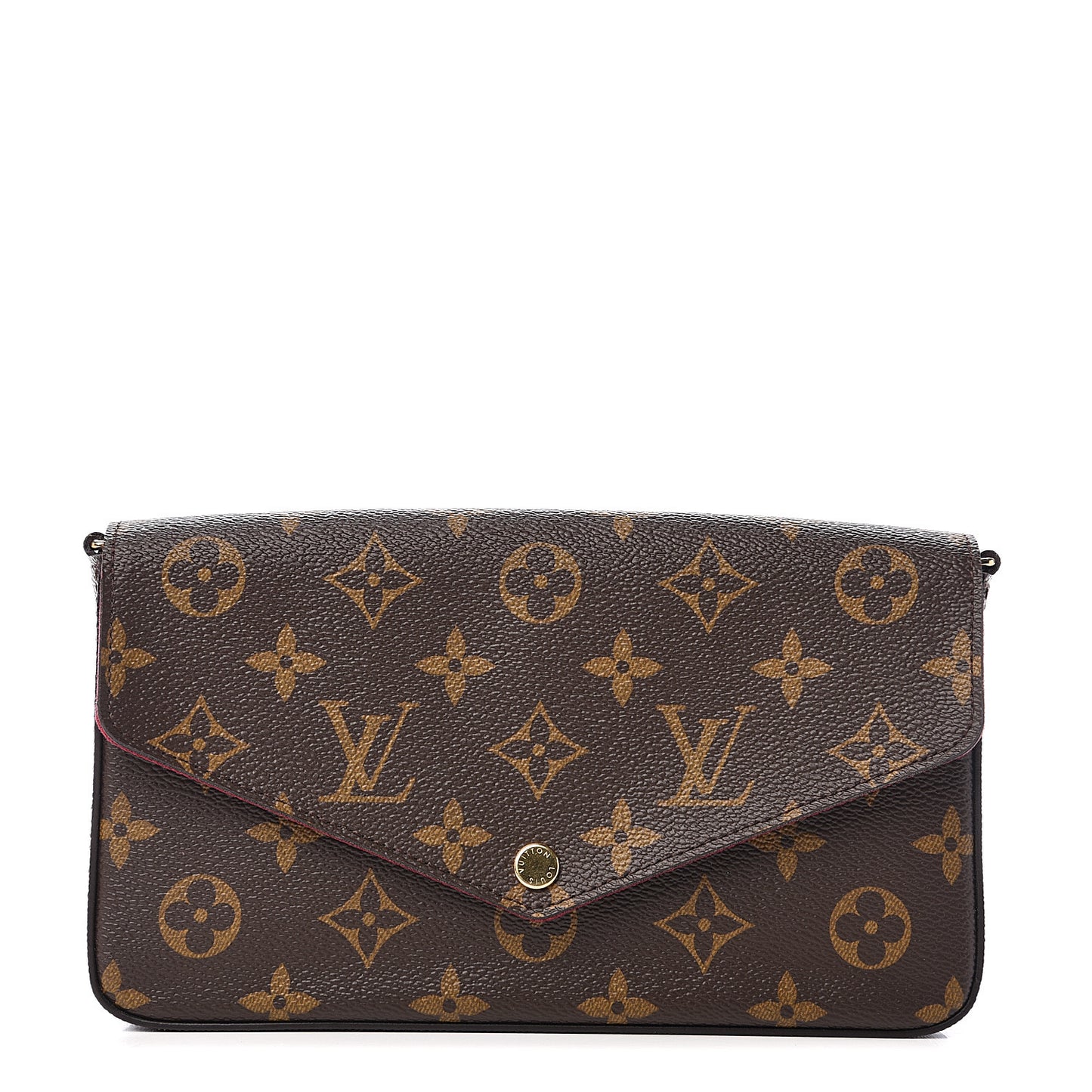 Monogram Pochette Felicie Chain Wallet Fuchsia