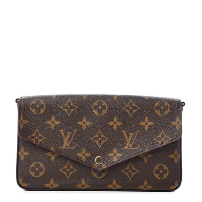 Louis Vuitton Monogram Pochette Felicie Chain Wallet Fuchsia 1 of 5