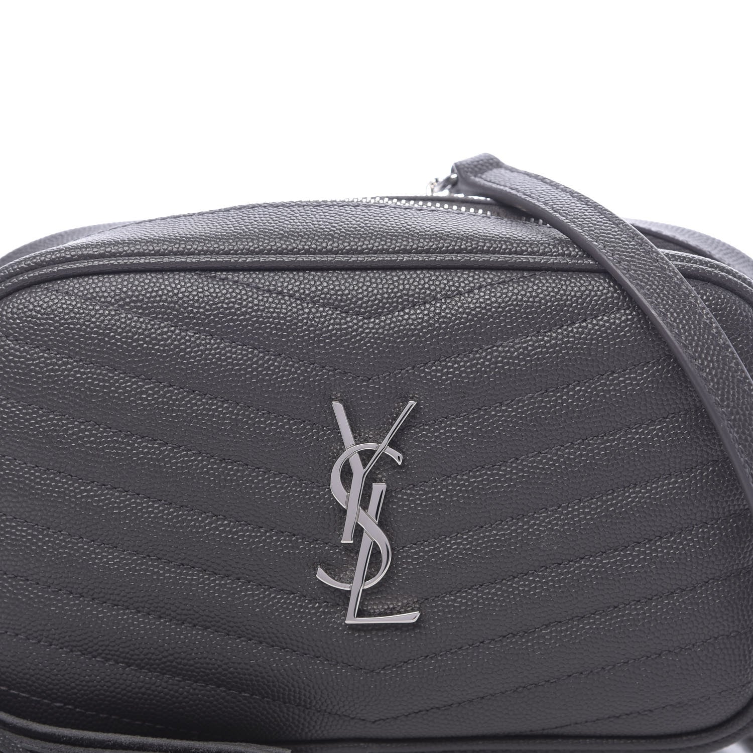 Saint Laurent Grain De Poudre Matelasse Monogram Mini Lou Camera Bag Asphalt 8 of 11