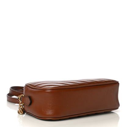 Gucci Glazed Calfskin Matelasse Diagonal Small GG Marmont Chain Shoulder Bag Cuir 4 of 12