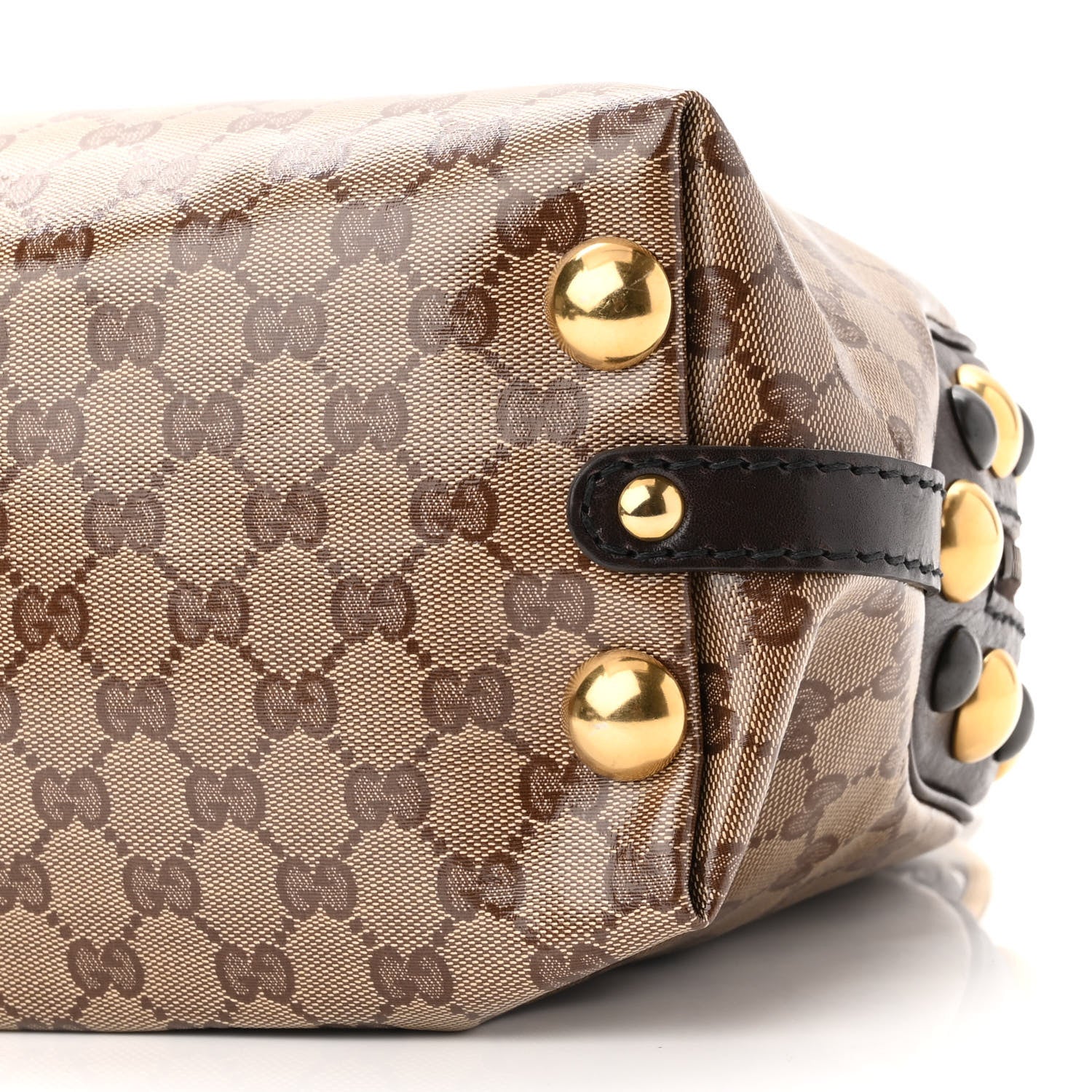 Gucci Crystal Monogram Medium Babouska Dome Satchel Brown 9 of 9