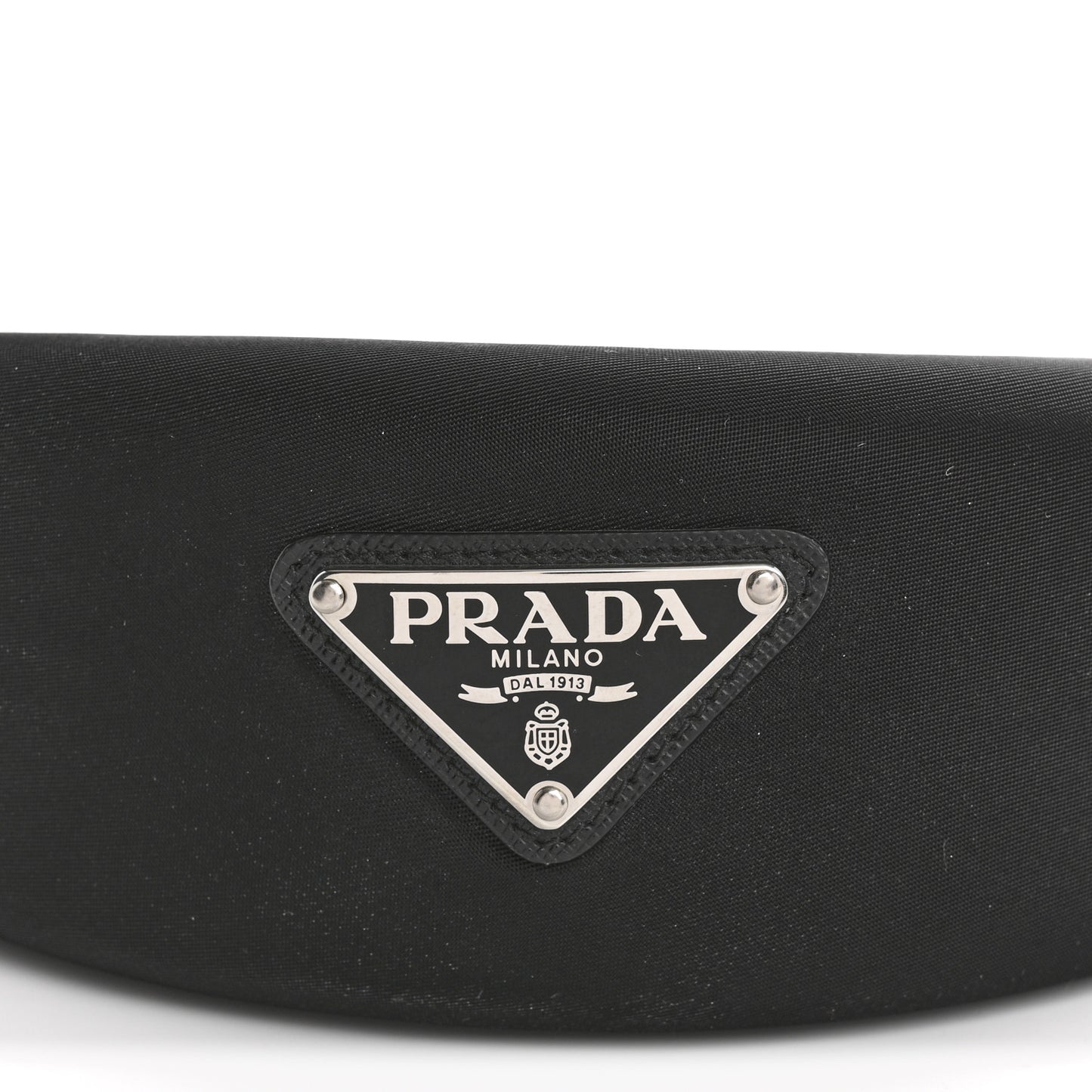 Re-Nylon Metal Triangle Logo Headband Black