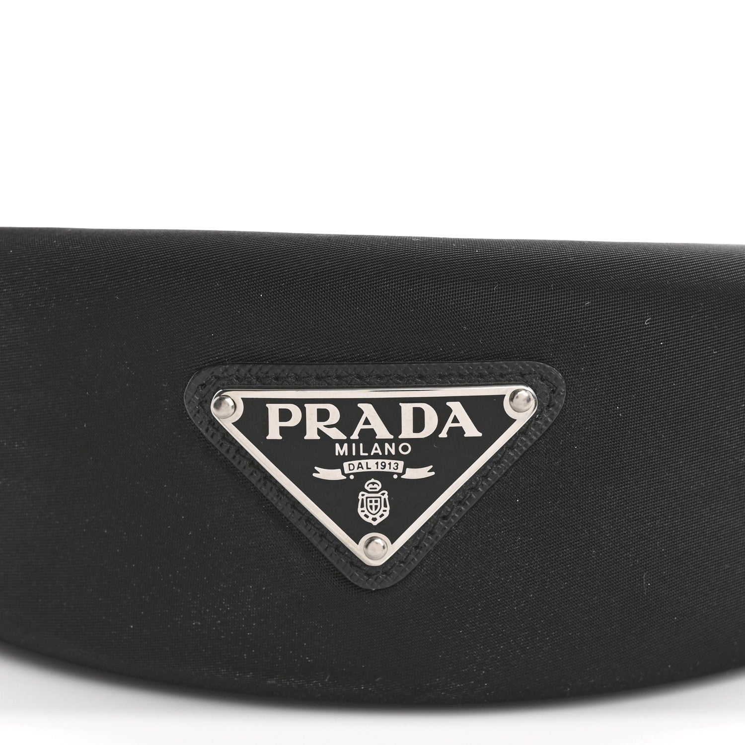 Prada Re-Nylon Metal Triangle Logo Headband Black 5 of 6